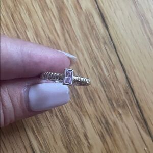 Pandora rare retired One Love pink stackable ring